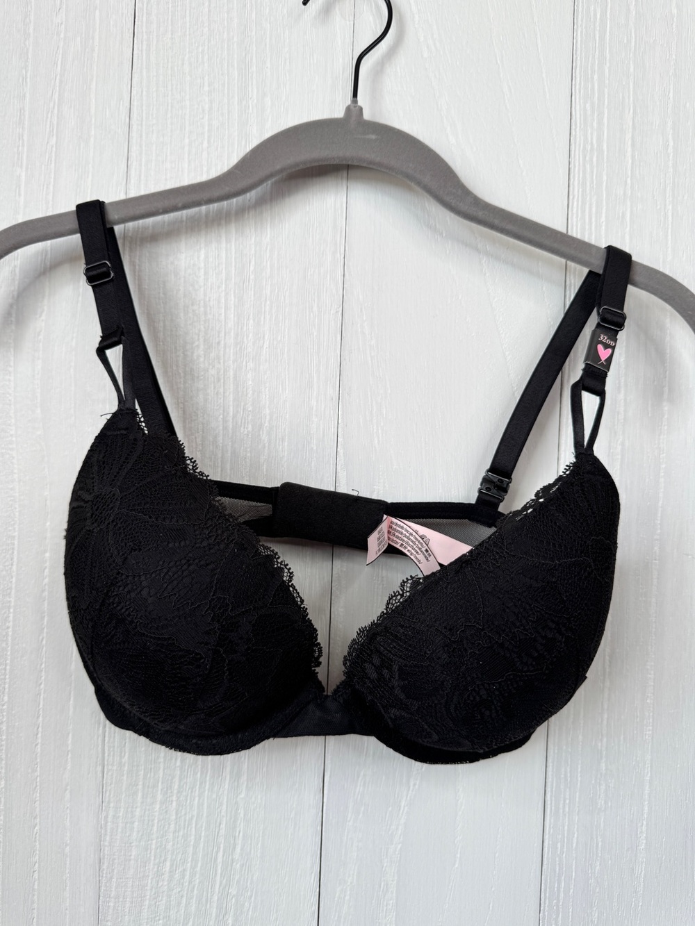 Victoria's Secret Black Lace Push-Up Bra 32DD